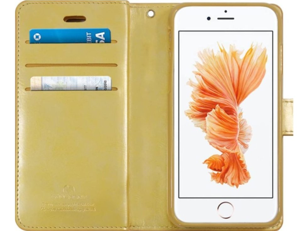 Knížkové pouzdro na iPhone 6 / 6S - Mercury, Mansoor Diary Gold