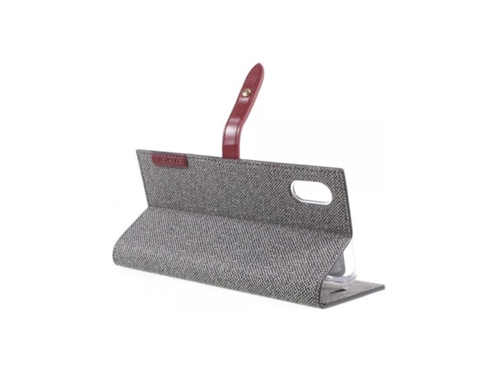 Pouzdro / kryt pro iPhone XS / X - Mercury, Milano Diary GREY/WINE