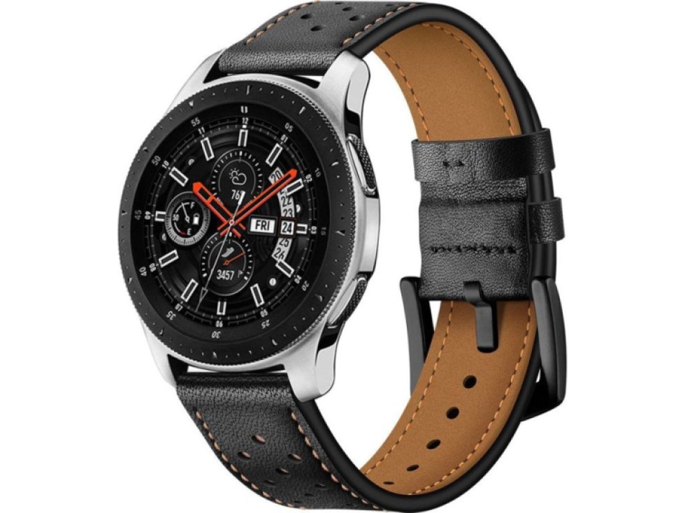 Řemínek pro Samsung Galaxy Watch 46mm - Tech-Protect, Leather Black