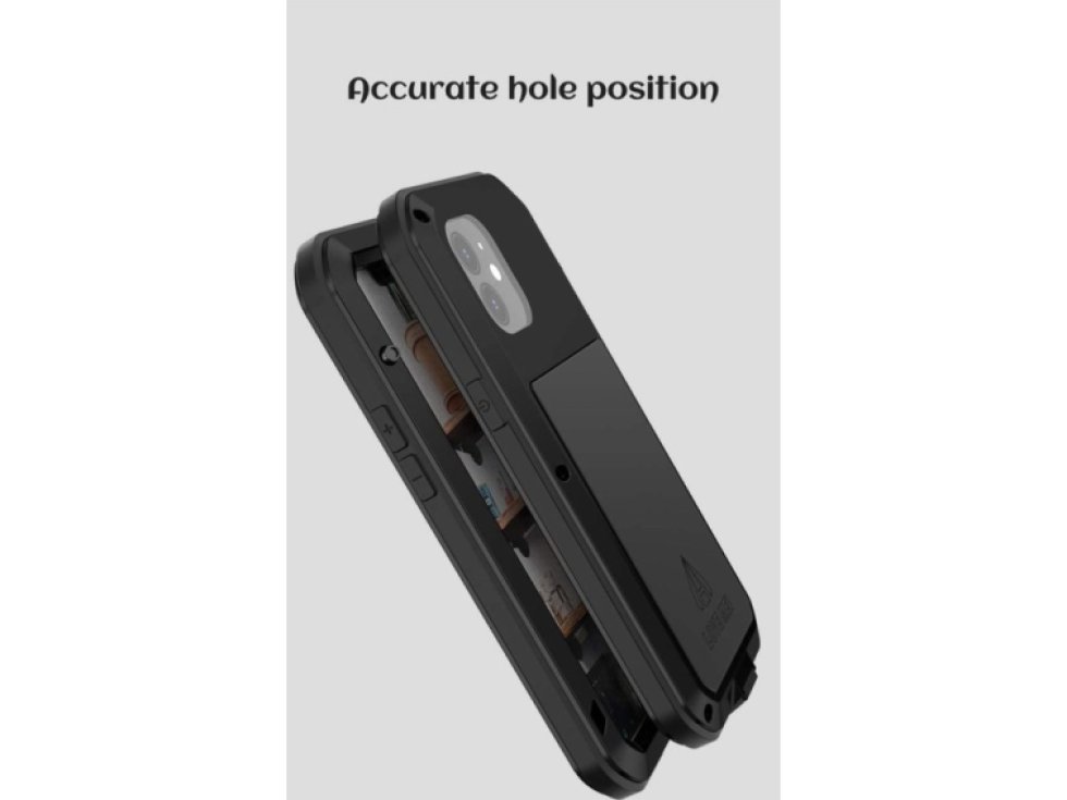 Ochranný kryt pro iPhone 12 - LOVE MEI, Powerful Black