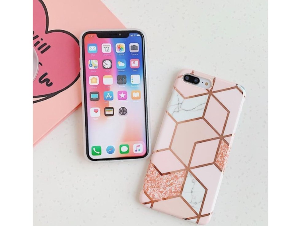 Ochranný kryt pro iPhone 7 PLUS / 8 PLUS - Geometric Pink