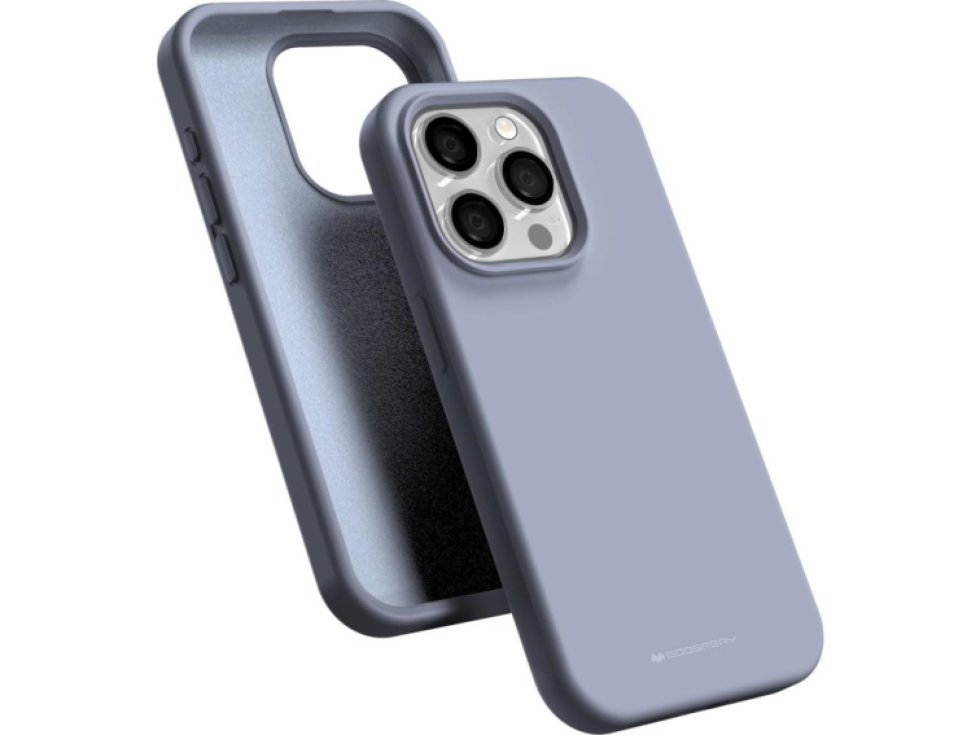Ochranný kryt na iPhone 15 Pro - Mercury, Silicone Lavender Gray