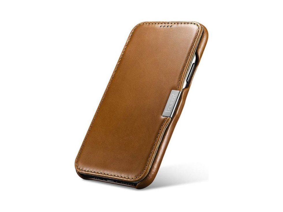 Knížkové pouzdro pro iPhone 11 Pro - iCarer, Vintage Khaki 01.19.RIX1107-GG