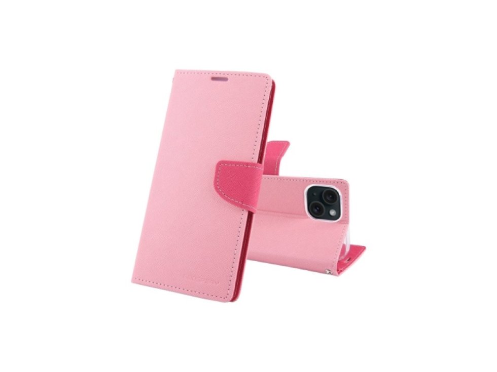 Pouzdro na iPhone 15 - Mercury, Fancy Diary Pink/HotPink