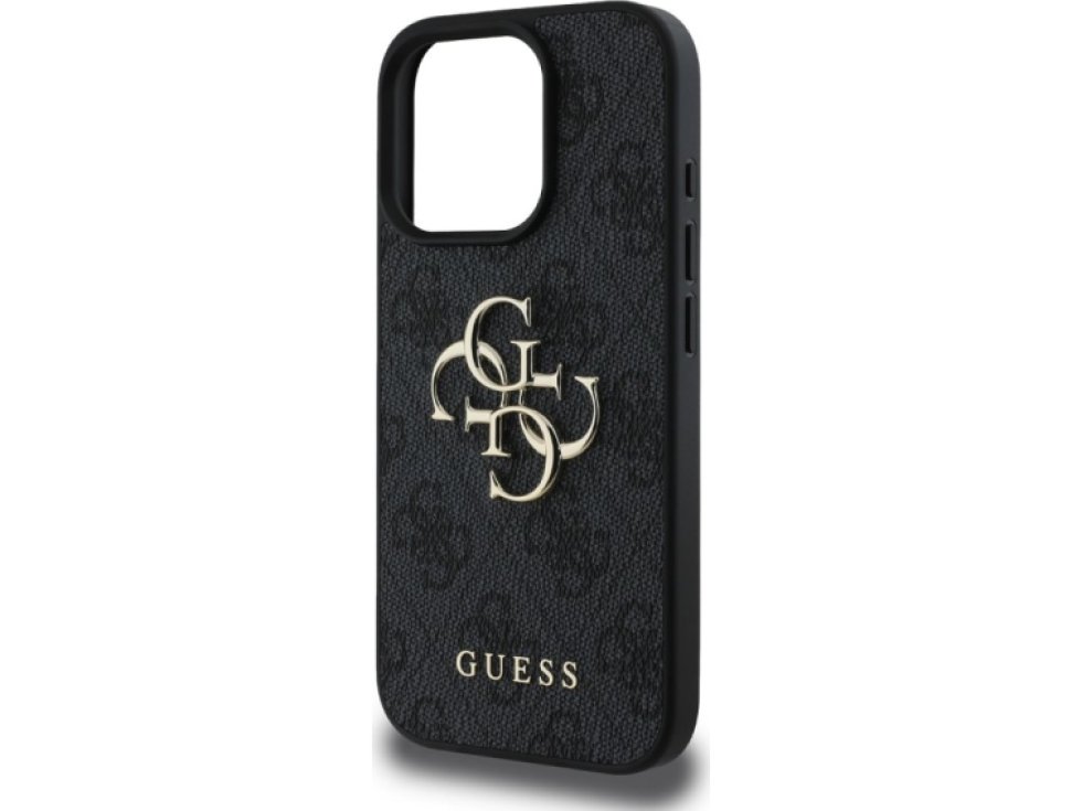 Ochranný kryt na iPhone 16 Pro - Guess, 4G Metal Logo Gray GUHCP16L4GMGGR