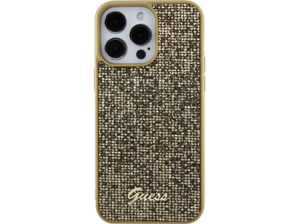 Ochranný kryt na iPhone 15 Pro MAX - Guess, Square Mirror Script Logo Gold GUHCP15XPMSDGSD