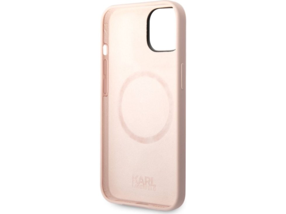 Ochranný kryt pro iPhone 14 PLUS - Karl Lagerfeld, Liquid Silicone Karl and Choupette Pink KLHCP14MSSKCI