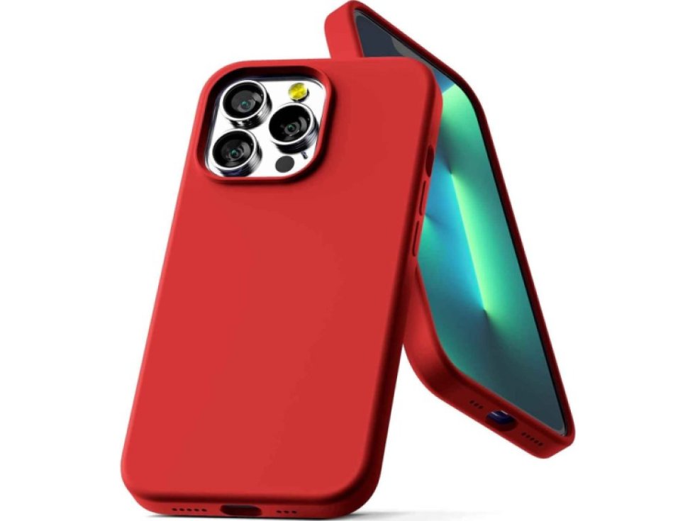 Ochranný kryt pro iPhone 13 Pro - Mercury, Silicone Red