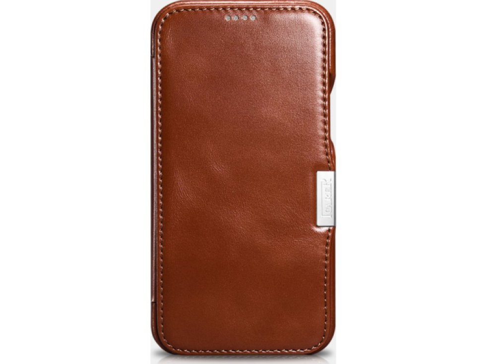 Knížkové pouzdro pro iPhone 12 Pro MAX - iCarer, Vintage Brown 01.20.RIX1211-BN