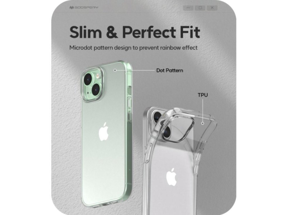 Ochranný kryt na iPhone 15 - Mercury, Jelly Transparent