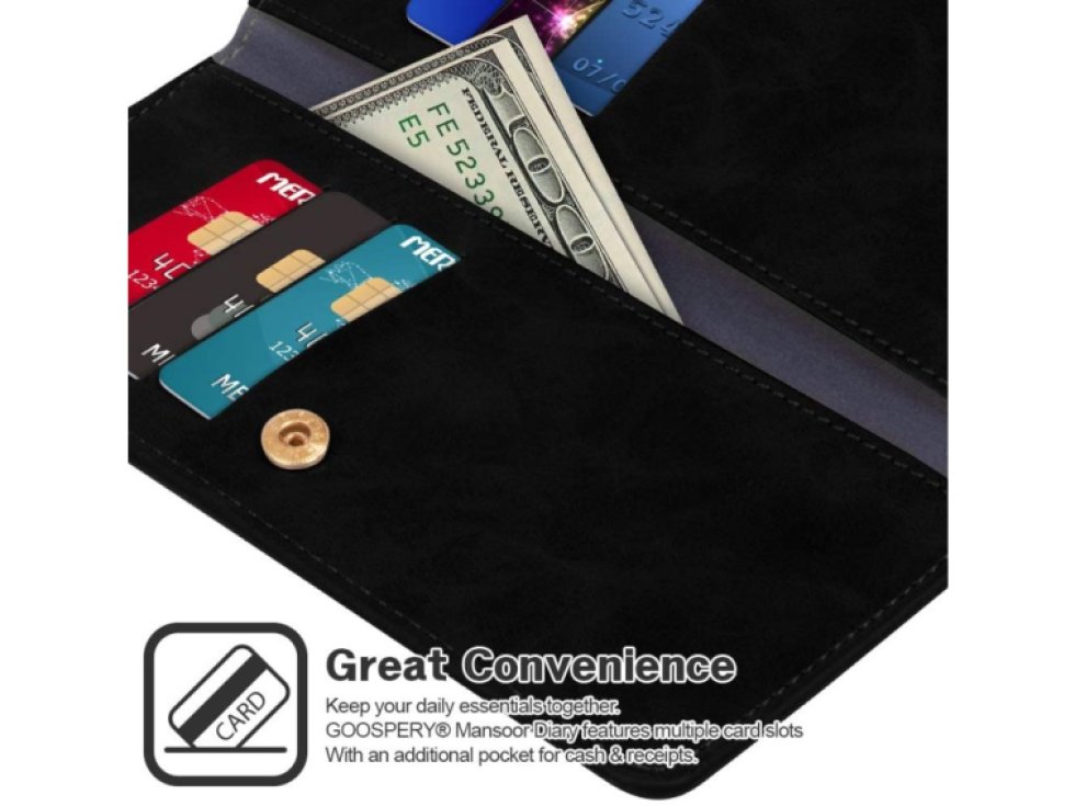 Knížkové pouzdro na iPhone XR - Mercury, Mansoor Diary Black