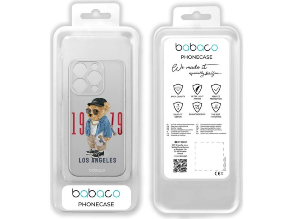 Ochranný kryt na iPhone 15 Pro MAX - Babaco, Teddy Los Angeles 001 BPCTEDDY14575