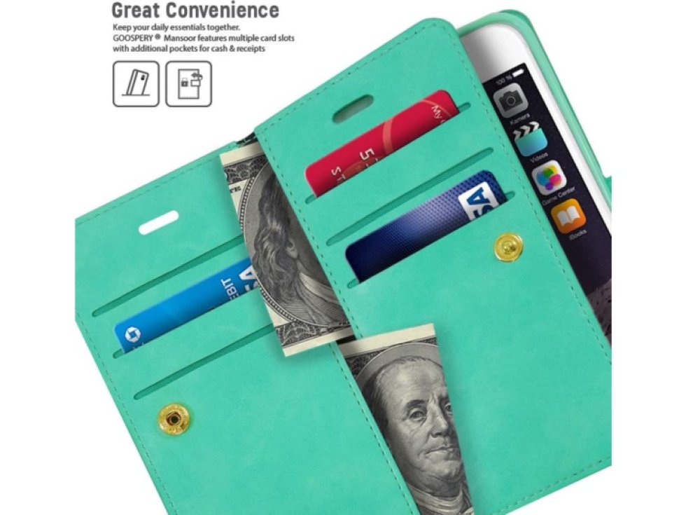 Knížkové pouzdro na iPhone 6 / 6S - Mercury, Mansoor Diary Mint