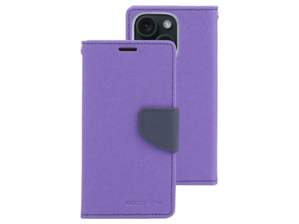 Pouzdro na iPhone 15 - Mercury, Fancy Diary Purple/Navy