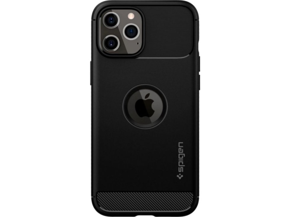 Ochranný kryt pro iPhone 12 / 12 Pro - Spigen, Rugged Armor Black ACS01700