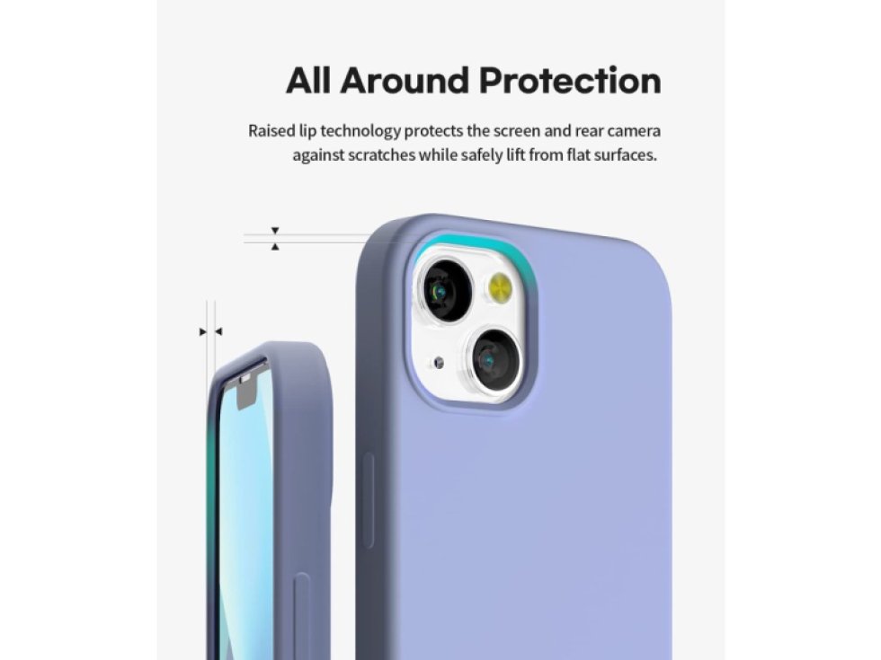 Ochranný kryt pro iPhone 13 - Mercury, Silicone Lavender Gray