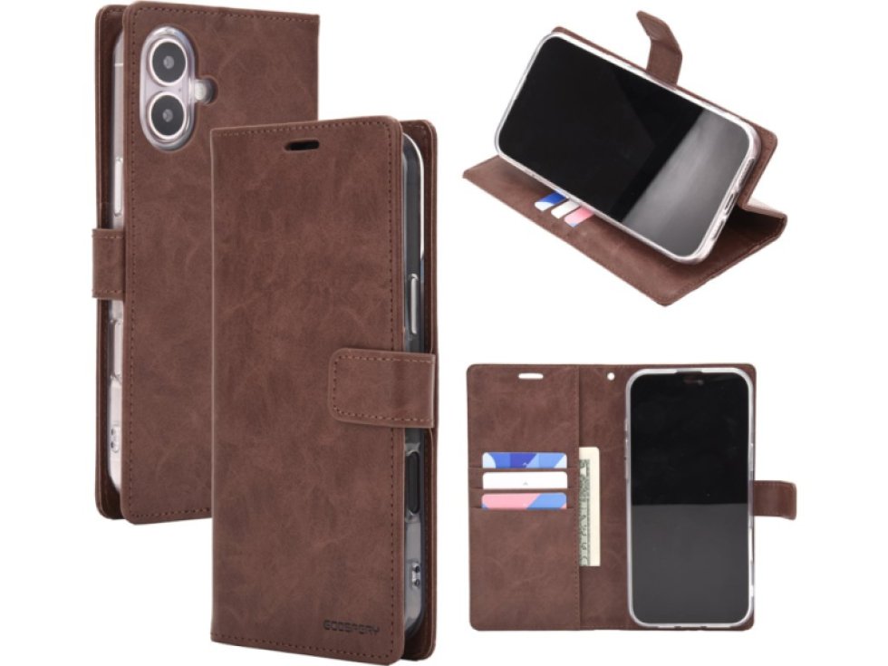 Ochranné pouzdro na iPhone 16 PLUS - Mercury, Bluemoon Diary Brown