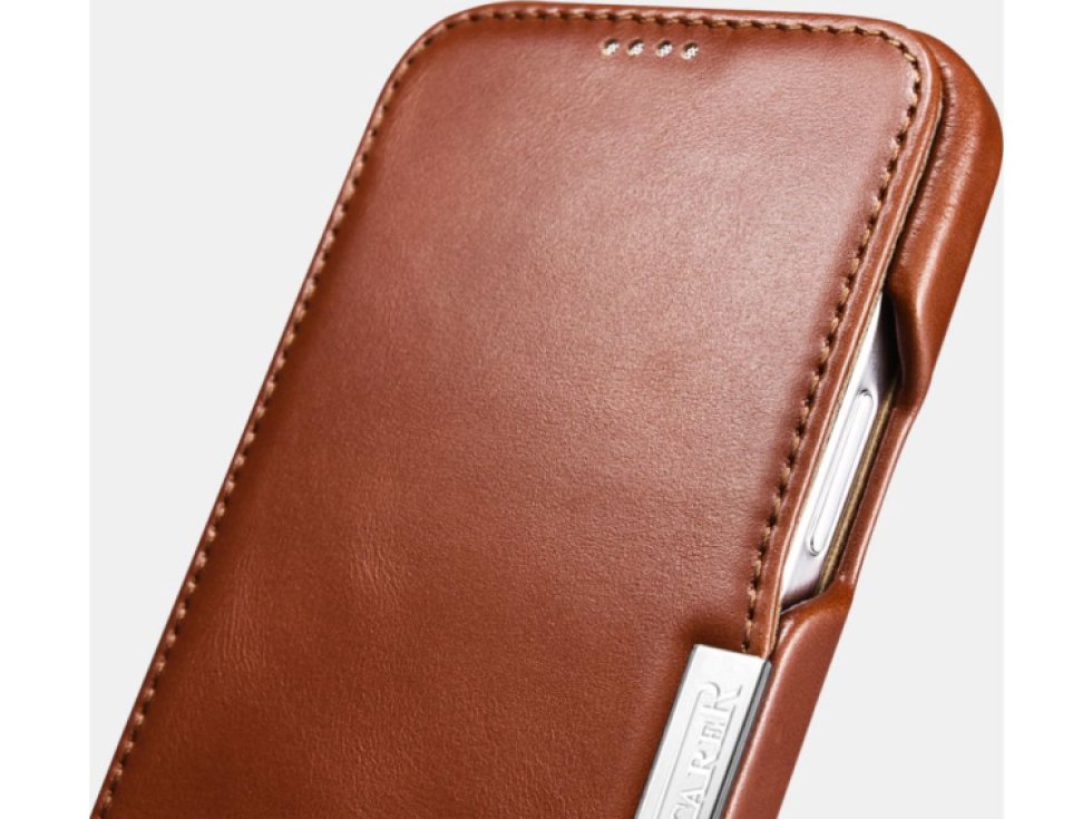 Knížkové pouzdro pro iPhone 12 mini - iCarer, Vintage Brown 01.20.RIX1209-BN