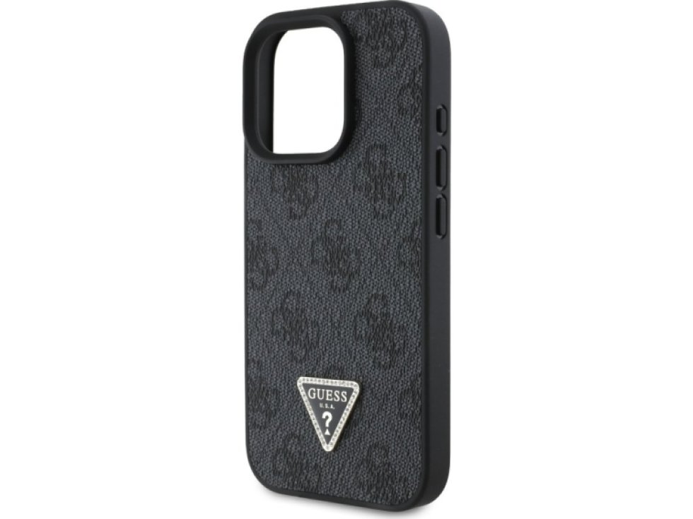 Ochranný kryt na iPhone 16 Pro MAX - Guess, 4G Strass Triangle Black GUHCP16XP4TDPK