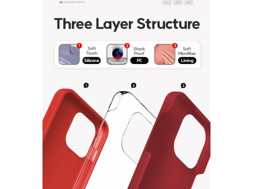 Ochranný kryt na iPhone 15 Pro MAX - Mercury, Silicone Red