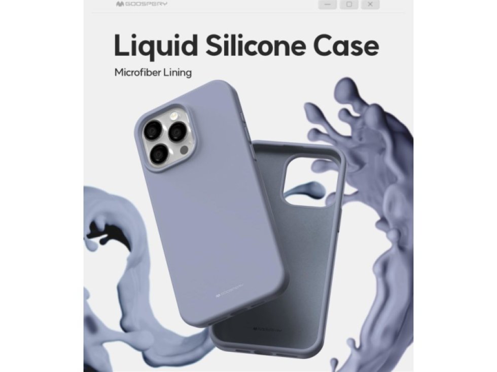 Ochranný kryt na iPhone 15 Pro MAX - Mercury, Silicone Lavender Gray