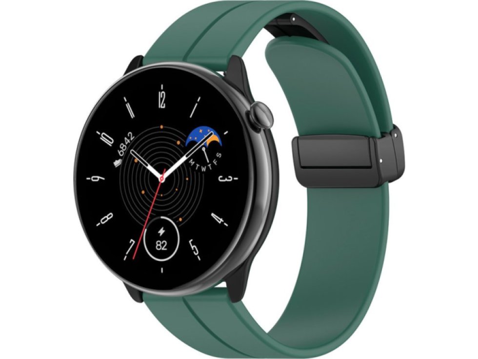 Jednobarevný řemínek s přezkou pro chytré hodinky - Khaki