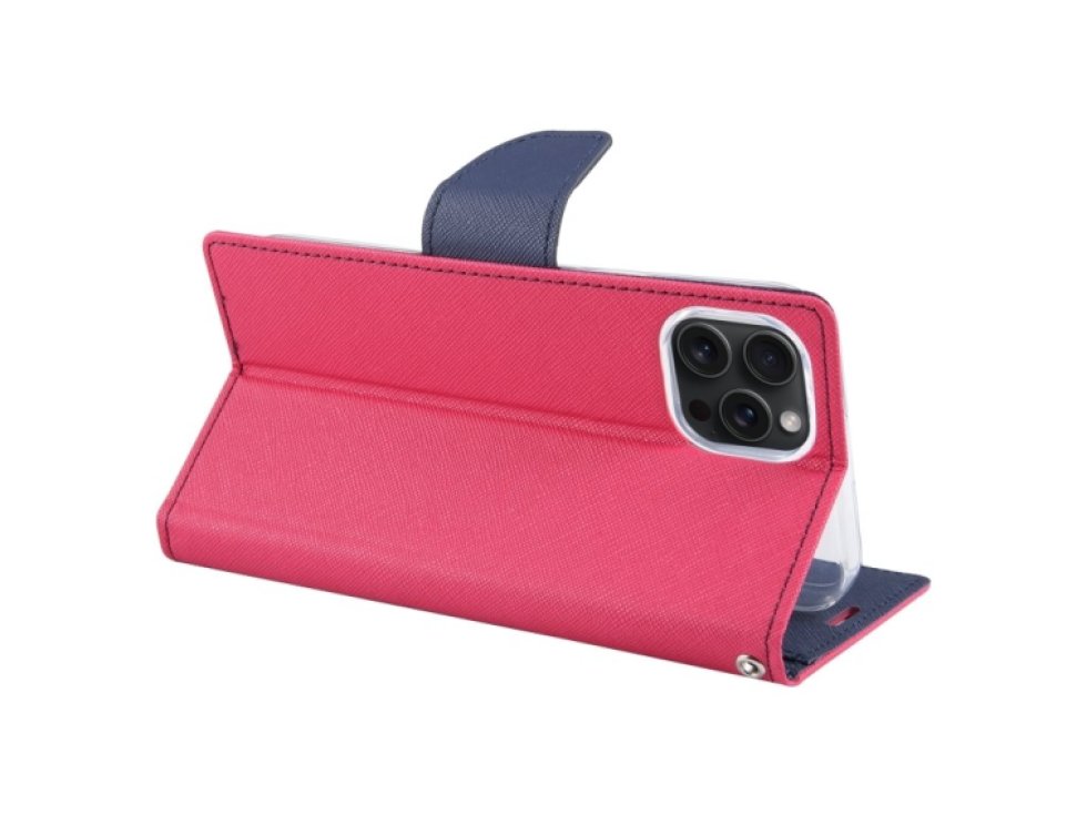 Pouzdro na iPhone 15 Pro - Mercury, Fancy Diary HotPink/Navy