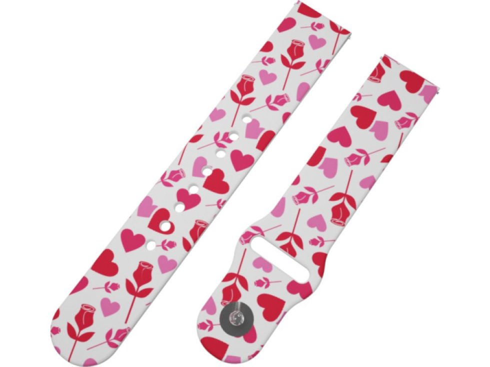 SRDCE A RŮŽE řemínek 20 mm