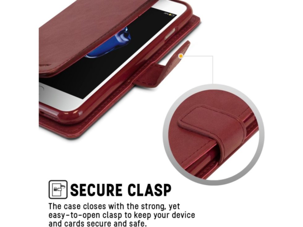 Pouzdro / kryt pro iPhone 7 Plus / 8 Plus - Mercury, Bluemoon Diary Wine