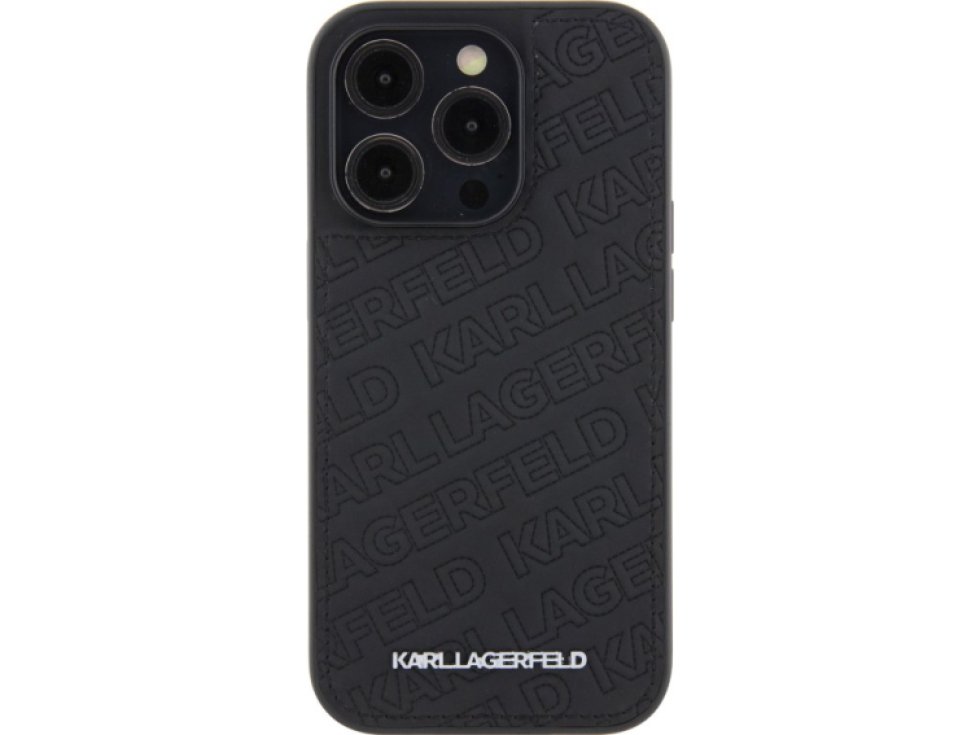 Ochranný kryt na iPhone 15 Pro - Karl Lagerfeld, Quilted Pattern Black KLHCP15LPQKPMK