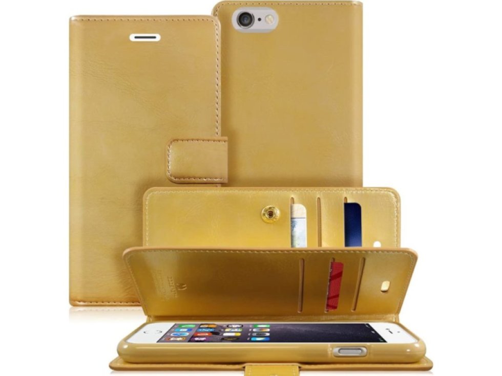 Knížkové pouzdro na iPhone 6 / 6S - Mercury, Mansoor Diary Gold