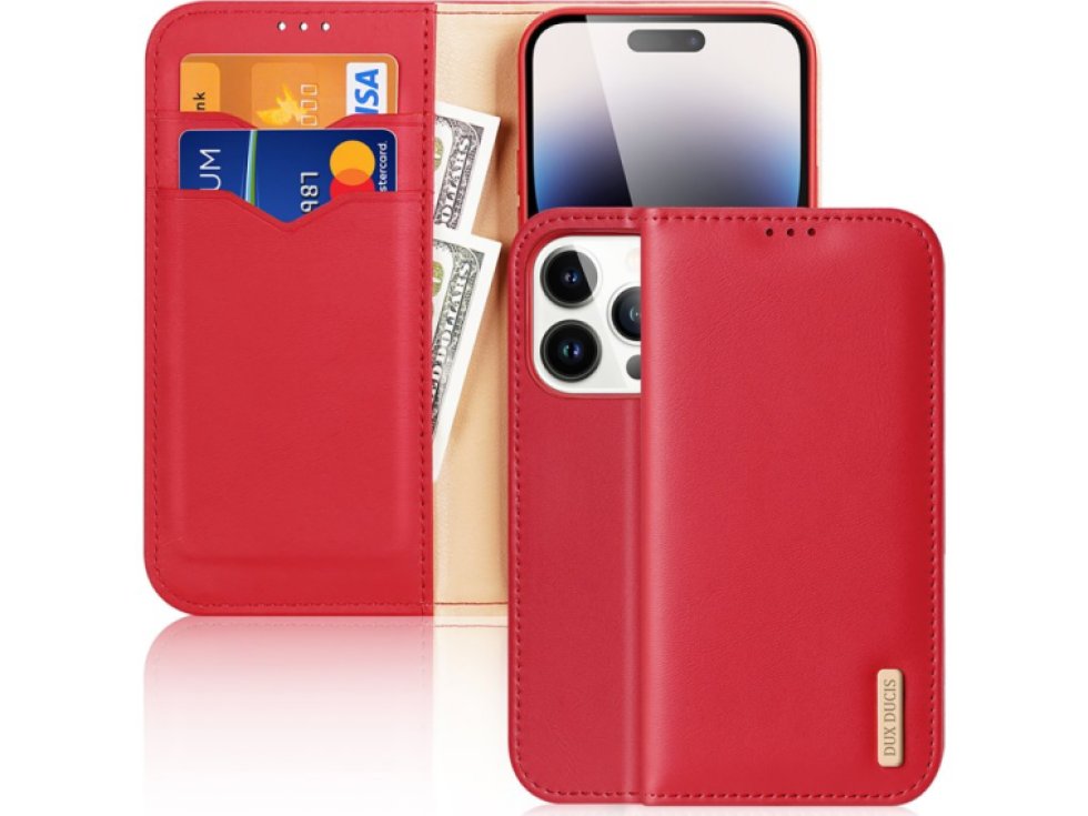 Knížkové pouzdro na iPhone 14 Pro - DuxDucis, Hivo Red