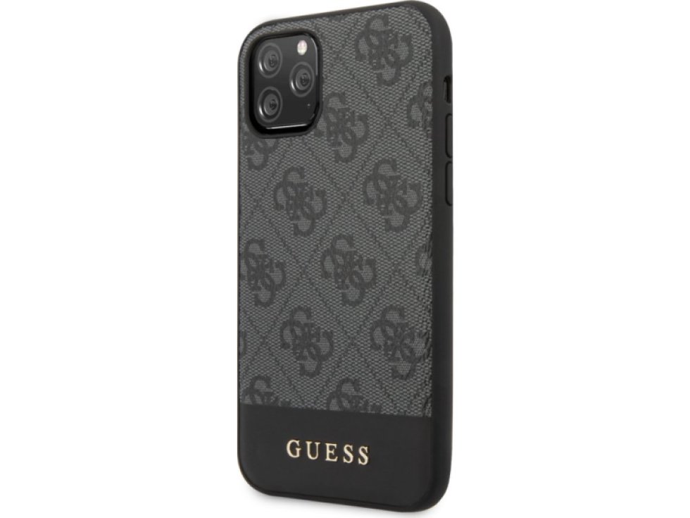 Ochranný kryt na iPhone 11 - Guess, 4G Stripe Gray GUHCN61G4GLGR