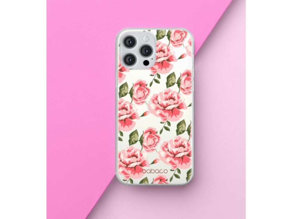 Ochranný kryt pro iPhone 12 Pro MAX - Babaco, Flowers 013 Transparent BPCFLOW7029