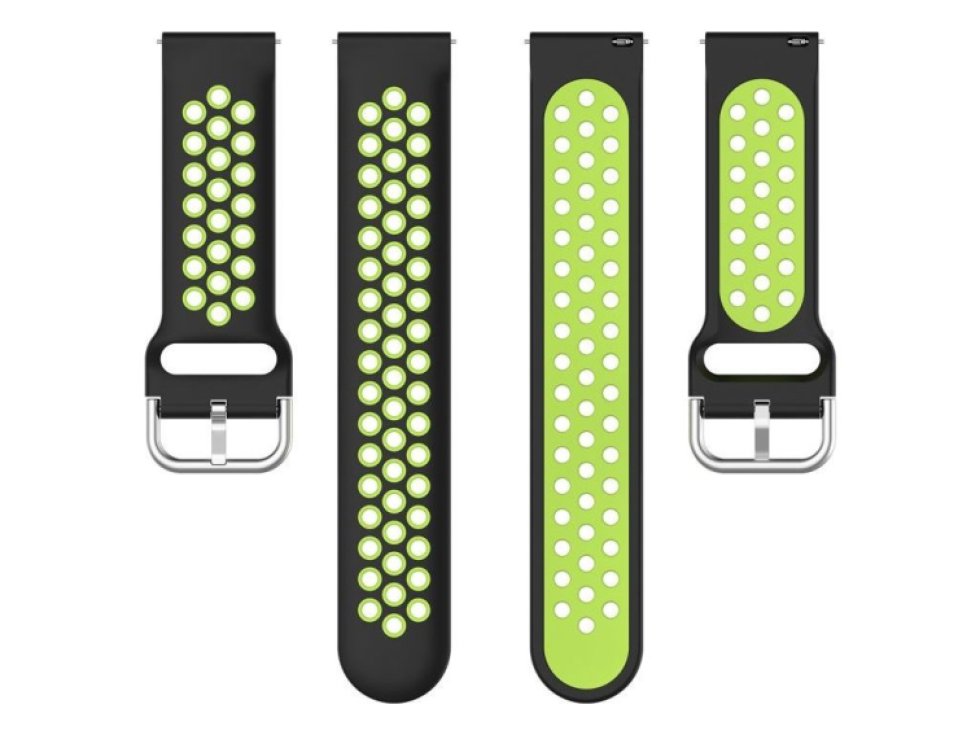 Řemínek pro Samsung Galaxy Watch 40mm / 42mm / 44mm / 46mm - Tech-Protect, Softband Black/Lime