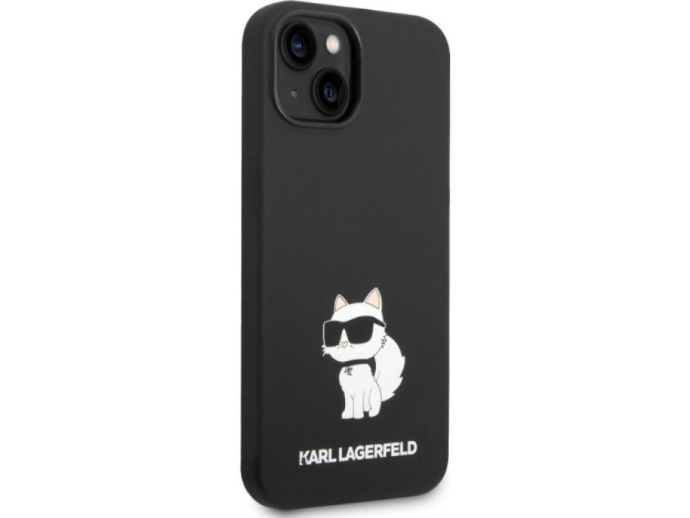 Ochranný kryt pro iPhone 14 PLUS - Karl Lagerfeld, Liquid Silicone Choupette NFT Black KLHCP14MSNCHBCK