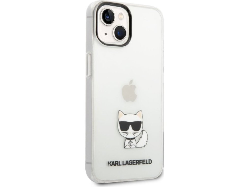 Ochranný kryt pro iPhone 14 PLUS - Karl Lagerfeld, Choupette Logo Transparent KLHCP14MCTTR