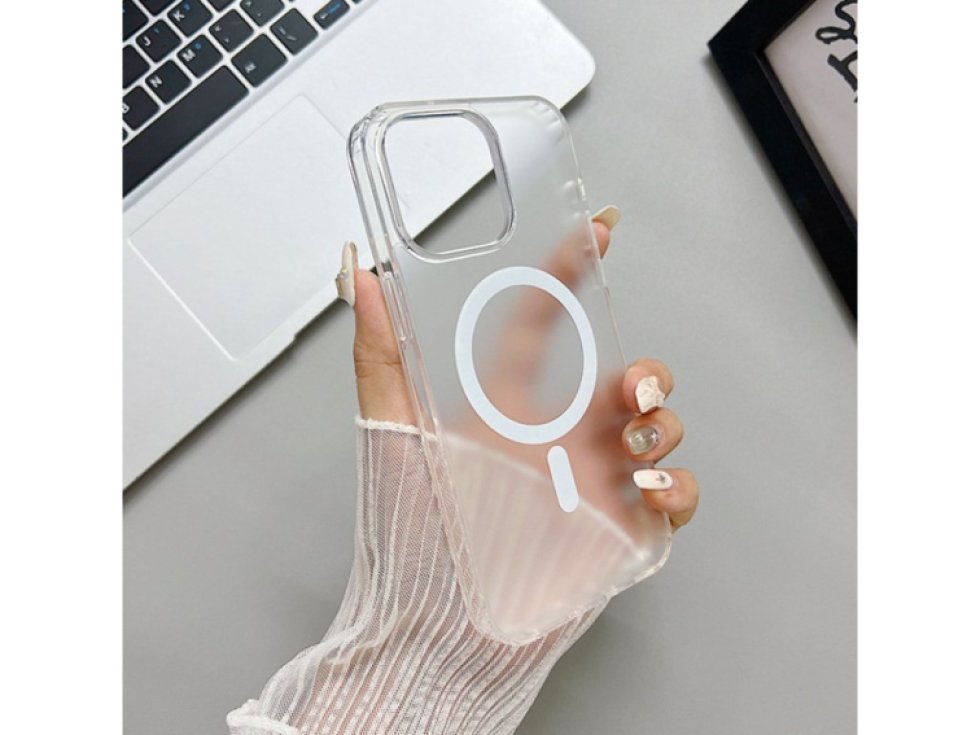 Magsafe průhledně bílý kryt pro iPhone 14 Pro Max