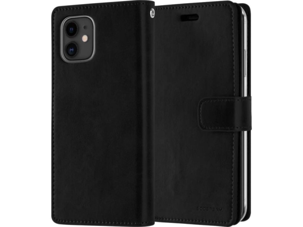 Knížkové pouzdro na iPhone 12 / 12 Pro - Mercury, Mansoor Diary Black