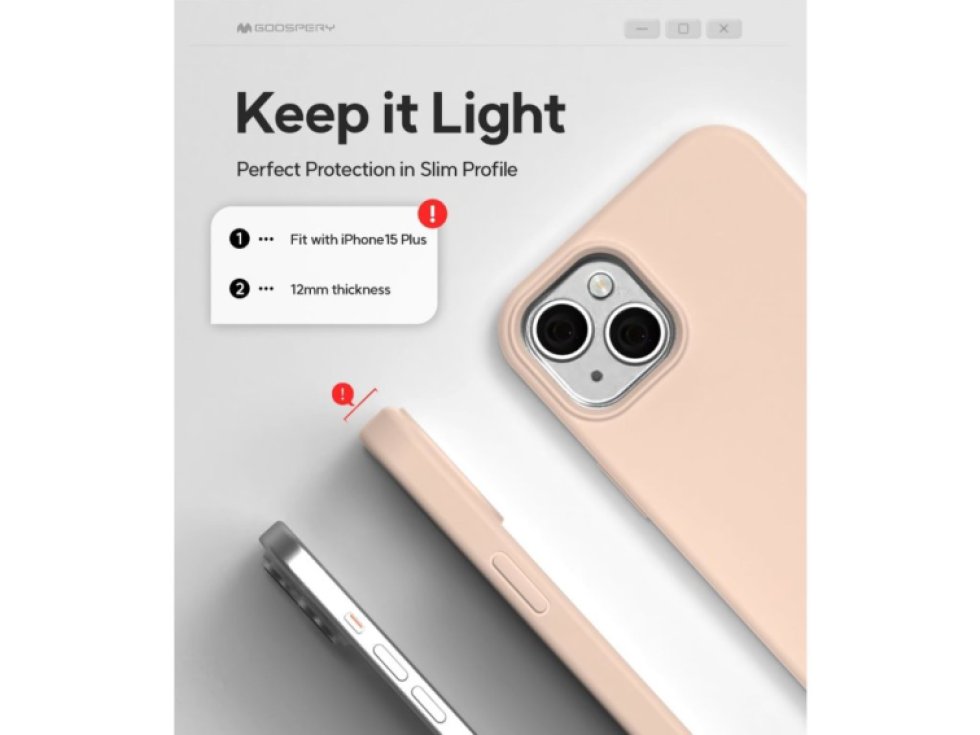 Ochranný kryt na iPhone 15 PLUS - Mercury, Silicone Pink Sand