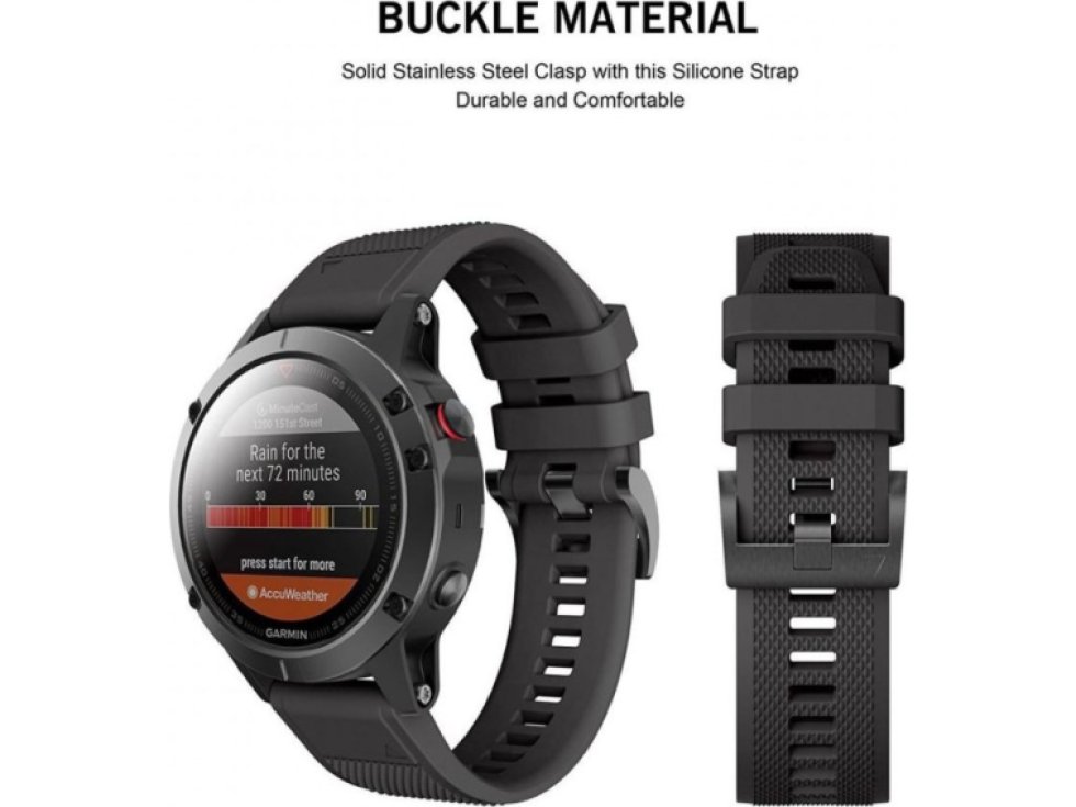 Řemínek pro Garmin Fenix 5 / 6 / 6 PRO / 7 - Tech-Protect, Smooth Black