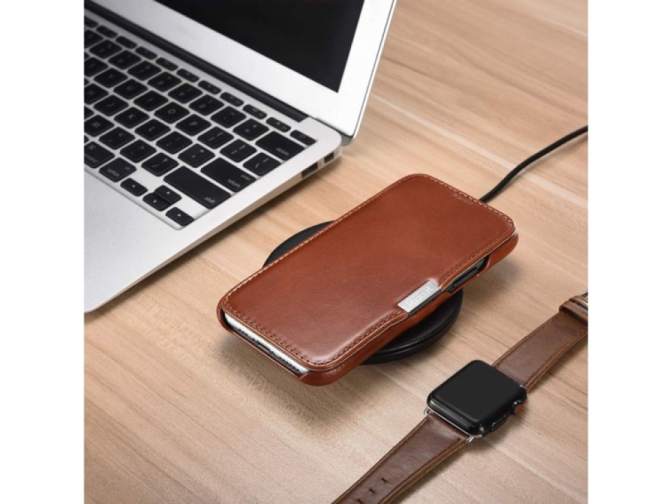 Knížkové pouzdro pro iPhone 11 Pro - iCarer, Vintage Brown 01.19.RIX1107-BN