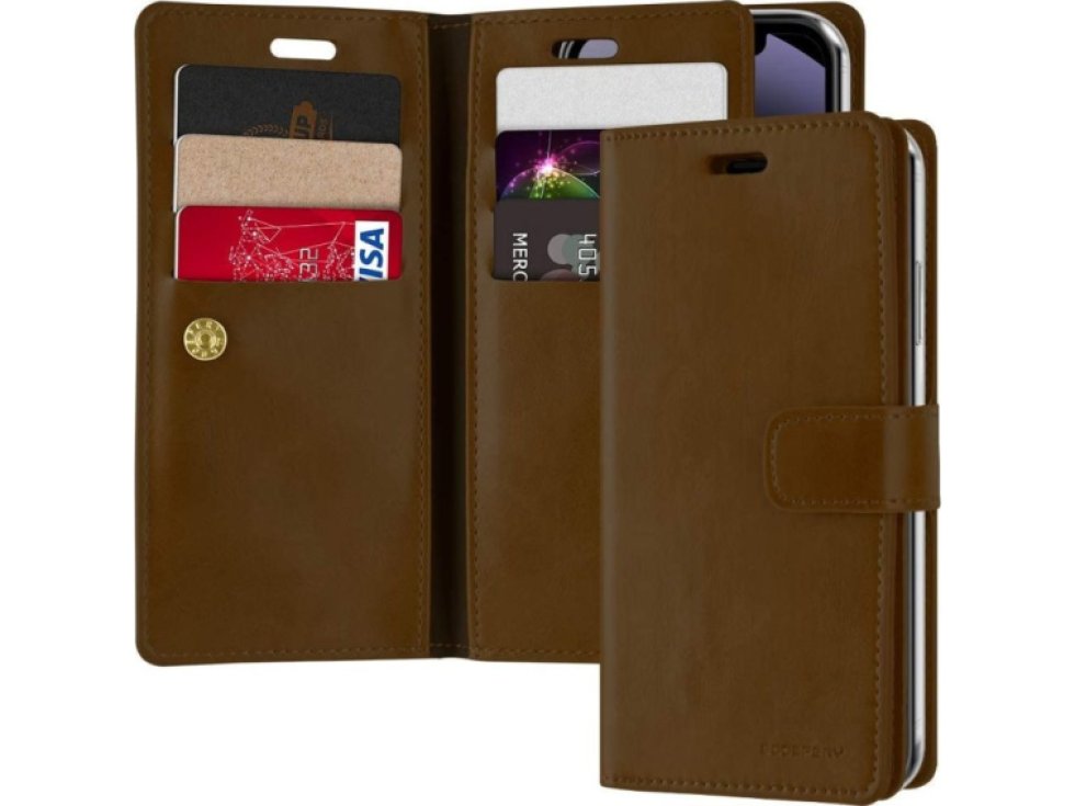 Knížkové pouzdro na iPhone 12 / 12 Pro - Mercury, Mansoor Diary Brown