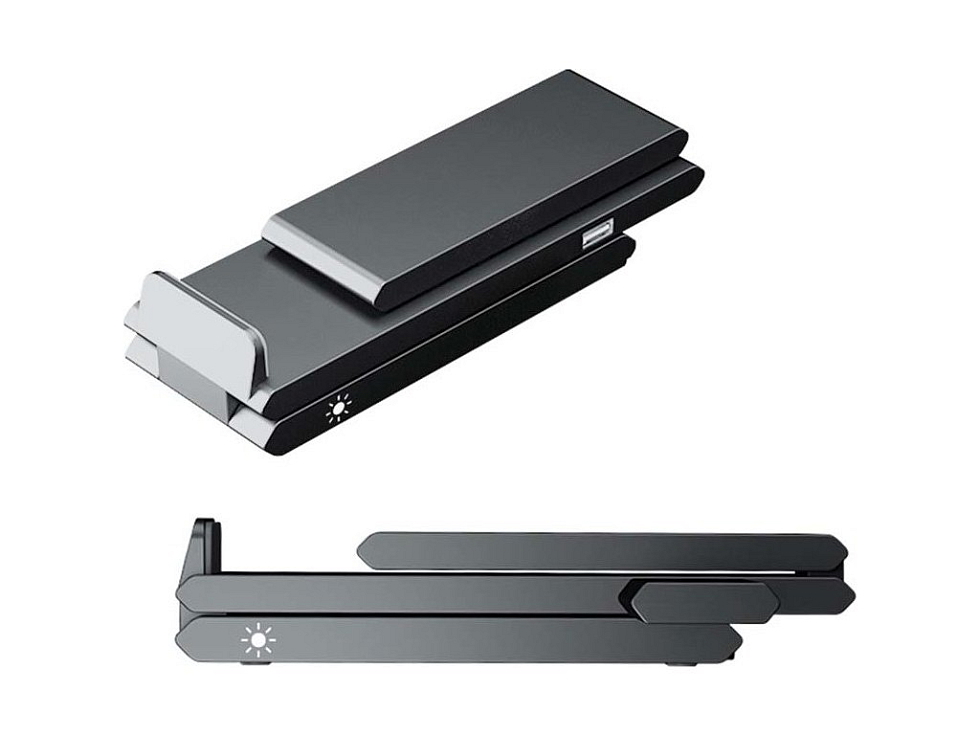 Bezdrátová nabíječka s LED lampičkou 3v1 - Vesmírně šedá