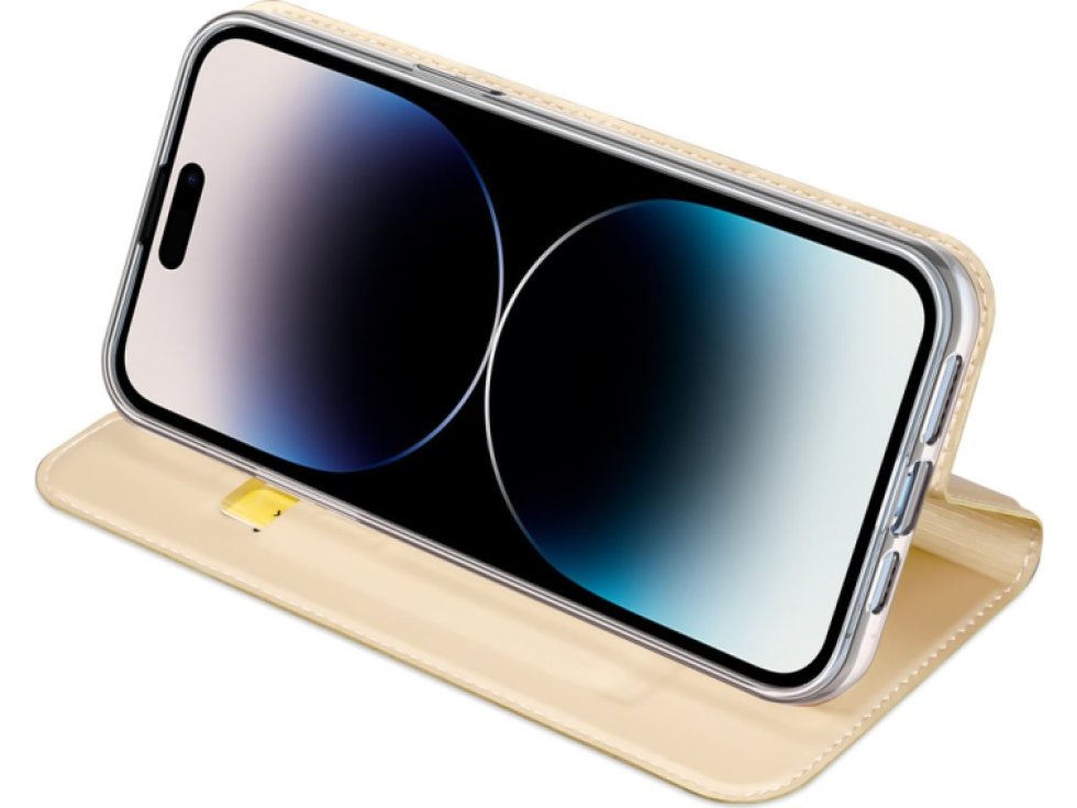Knížkové pouzdro pro iPhone 14 Pro MAX - DuxDucis, SkinPro Gold