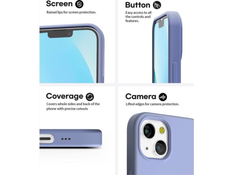 Ochranný kryt pro iPhone 13 mini - Mercury, Silicone Lavender Gray