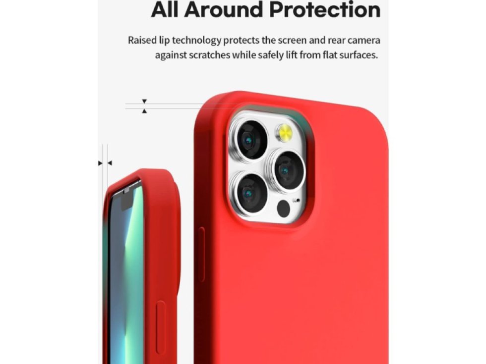 Ochranný kryt pro iPhone 13 Pro - Mercury, Silicone Red