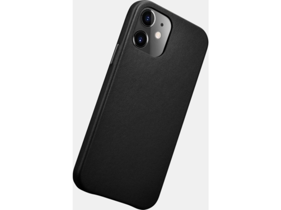 Kožený kryt na iPhone 12 mini - iCarer, Original Black 01.20.RIX1205-BK