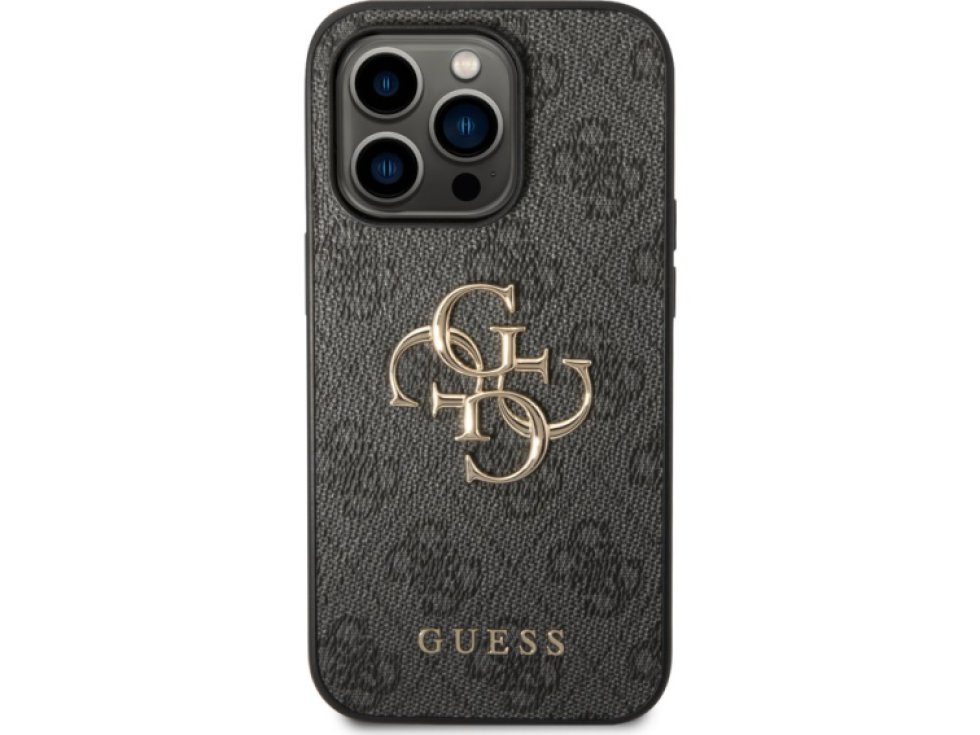 Ochranný kryt na iPhone 15 Pro MAX - Guess, 4G Metal Logo Gray GUHCP15X4GMGGR