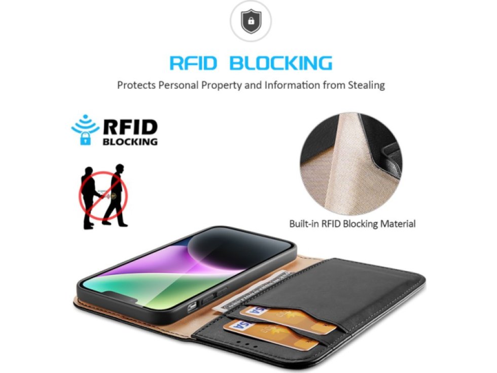 Knížkové pouzdro na iPhone 14 - DuxDucis, Hivo Black